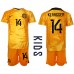 Cheap Netherlands Davy Klaassen #14 Home Football Kit Children World Cup 2022 Short Sleeve (+ pants)